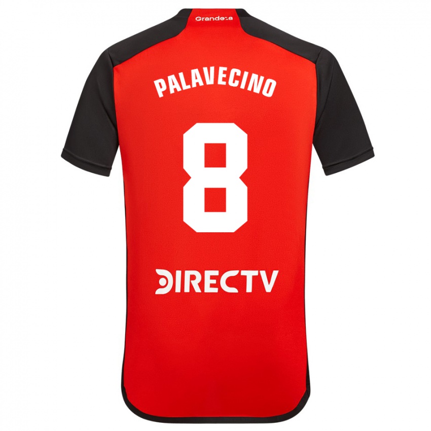 Homem Camisola Agustin Palavecino #8 Vermelho Preto Branco Alternativa 2024/25 Camisa