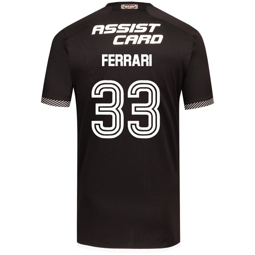 Homem Camisola Matías Ferrari #33 Preto Branco Alternativa 2024/25 Camisa