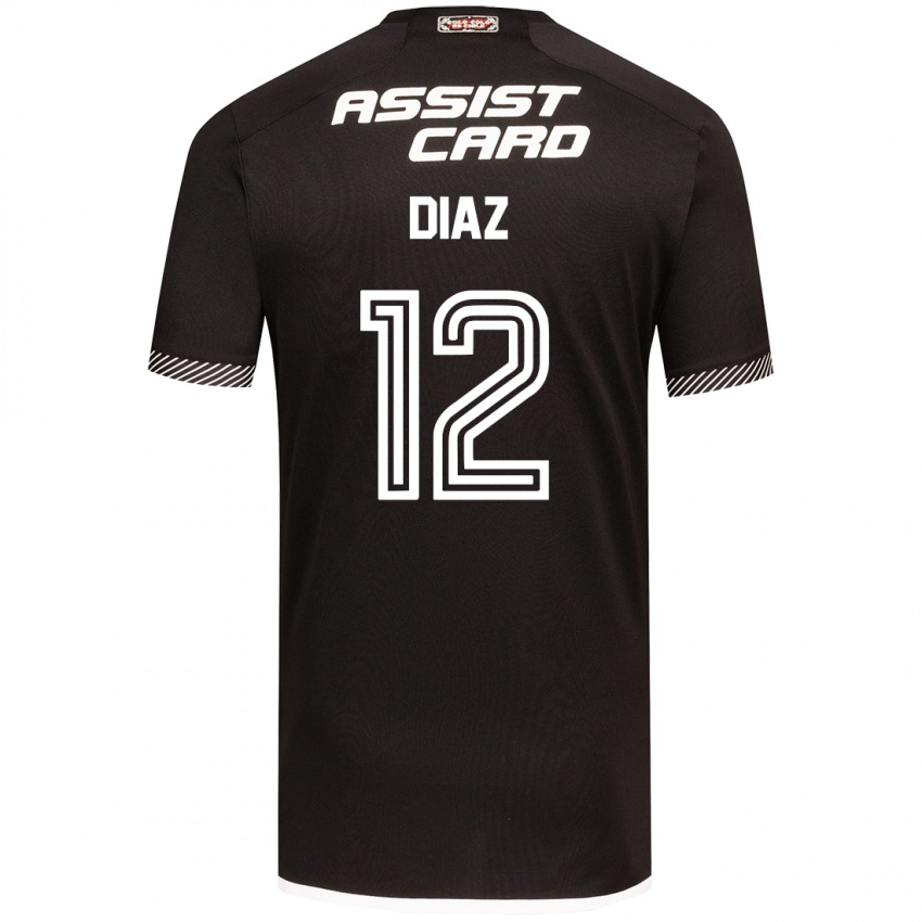 Homem Camisola Javiera Díaz #12 Preto Branco Alternativa 2024/25 Camisa