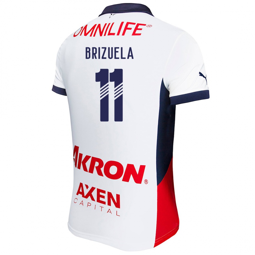 Homem Camisola Isaác Brizuela #11 Branco Vermelho Azul Alternativa 2024/25 Camisa