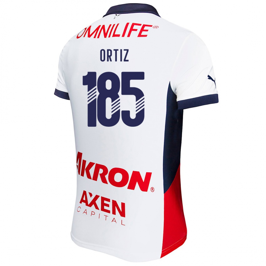 Homem Camisola Gibrán Ortiz #185 Branco Vermelho Azul Alternativa 2024/25 Camisa