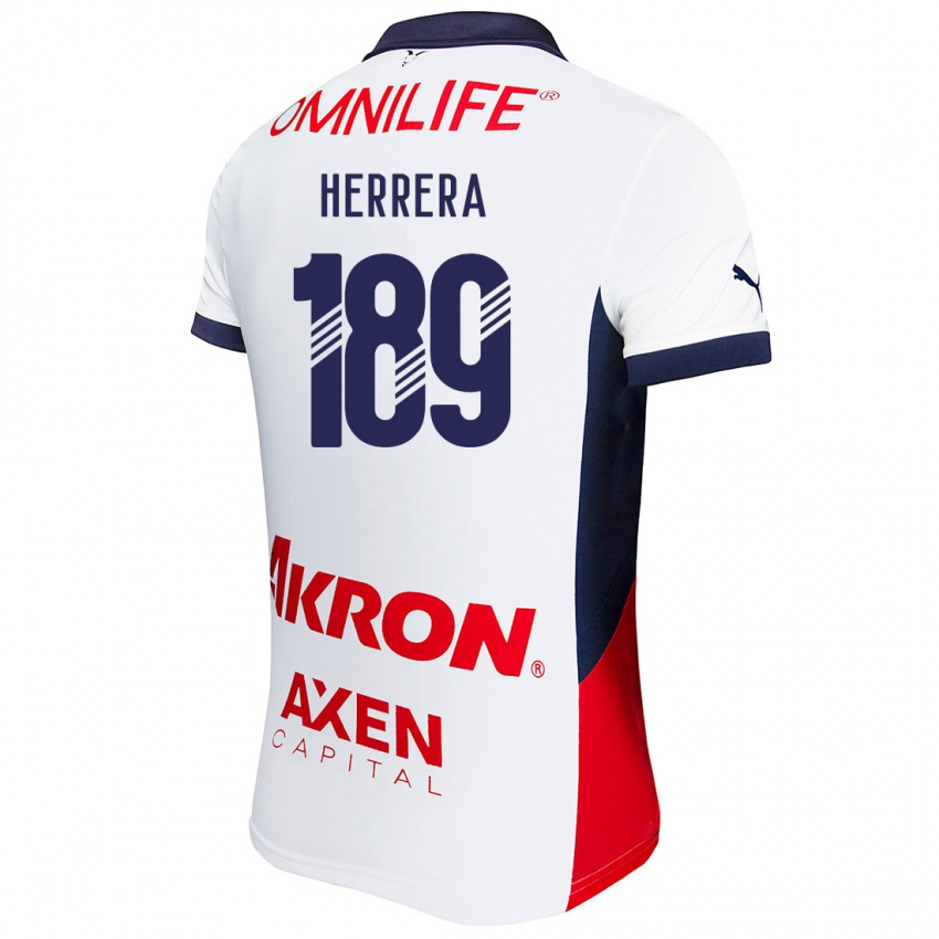 Homem Camisola Antonio Herrera #189 Branco Vermelho Azul Alternativa 2024/25 Camisa