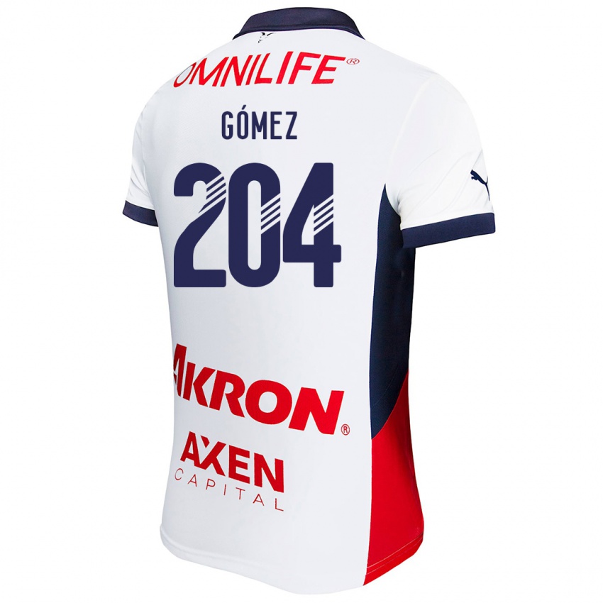 Homem Camisola Luis Gómez #204 Branco Vermelho Azul Alternativa 2024/25 Camisa