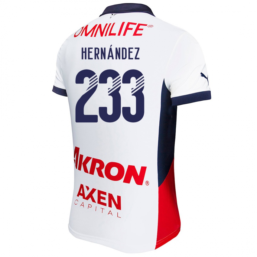 Homem Camisola Zinedine Hernández #233 Branco Vermelho Azul Alternativa 2024/25 Camisa