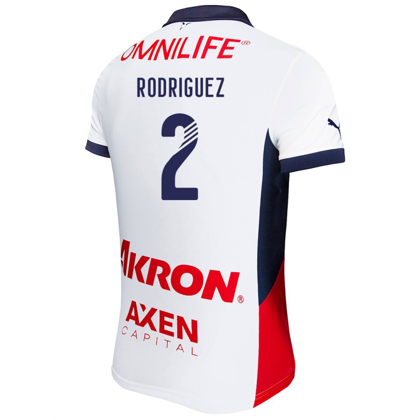 Homem Camisola Jaqueline Rodríguez #2 Branco Vermelho Azul Alternativa 2024/25 Camisa