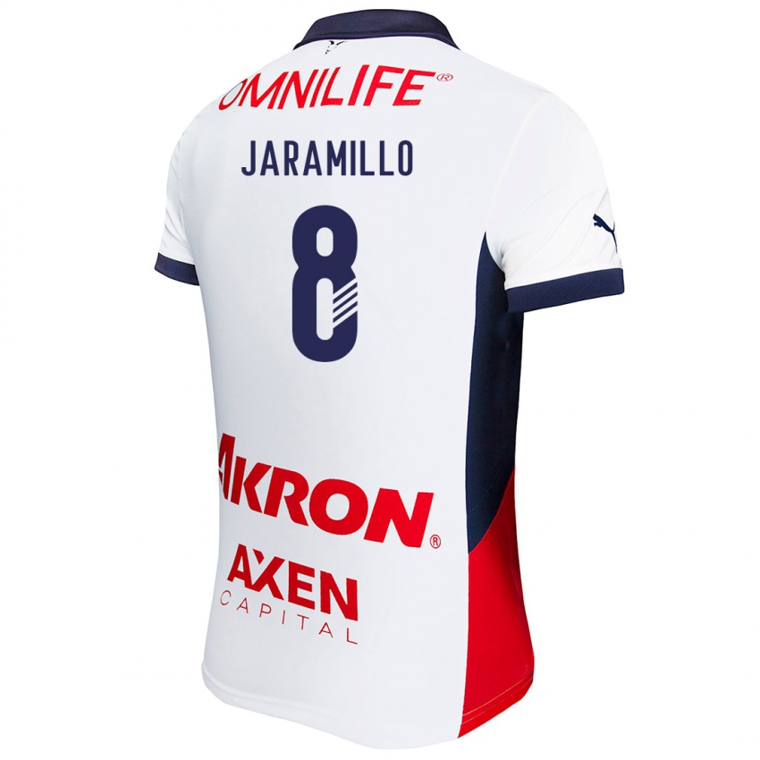 Homem Camisola Carolina Jaramillo #8 Branco Vermelho Azul Alternativa 2024/25 Camisa