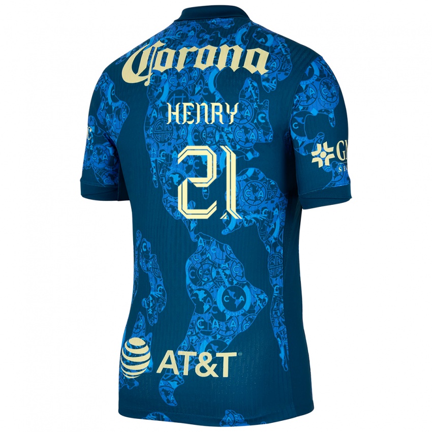 Homem Camisola Henry Martin #21 Azul Amarelo Alternativa 2024/25 Camisa