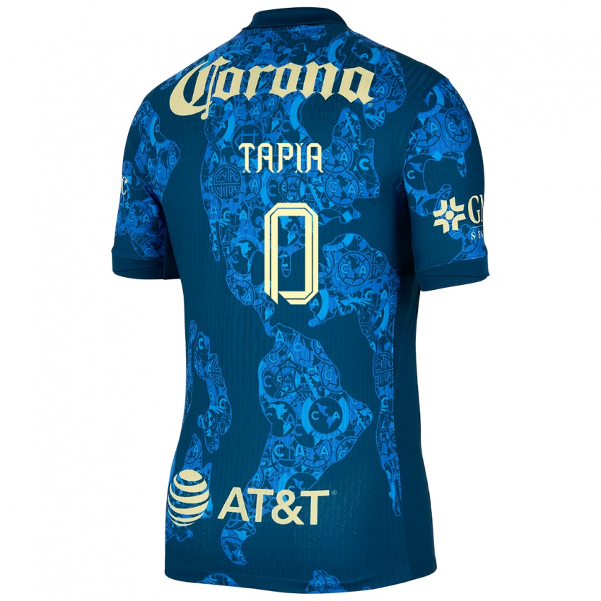 Homem Camisola Leonardo Tapia #0 Azul Amarelo Alternativa 2024/25 Camisa