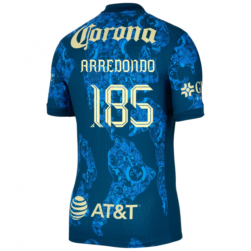 Homem Camisola Aarón Arredondo #185 Azul Amarelo Alternativa 2024/25 Camisa