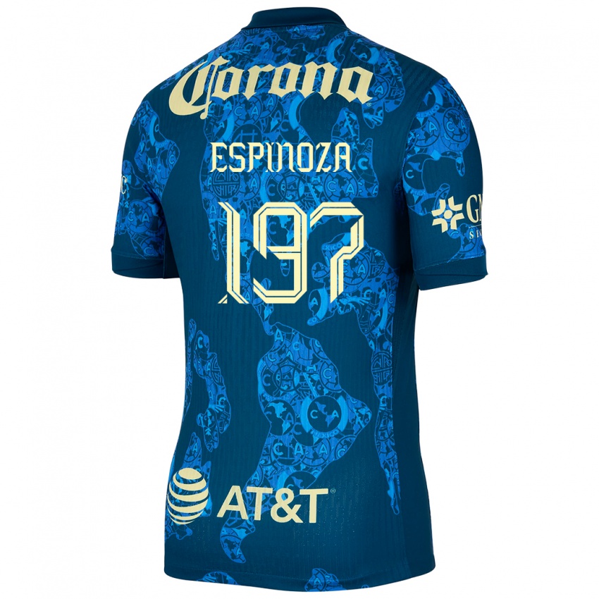 Homem Camisola Dagoberto Espinoza #197 Azul Amarelo Alternativa 2024/25 Camisa