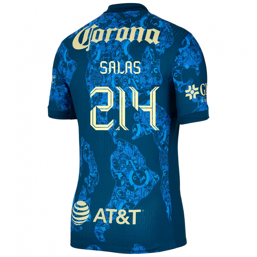 Homem Camisola Patricio Salas #214 Azul Amarelo Alternativa 2024/25 Camisa