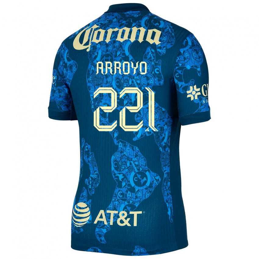 Homem Camisola Reyli Arroyo #221 Azul Amarelo Alternativa 2024/25 Camisa