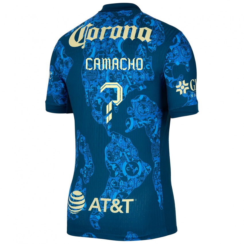 Homem Camisola Jorge Camacho #0 Azul Amarelo Alternativa 2024/25 Camisa