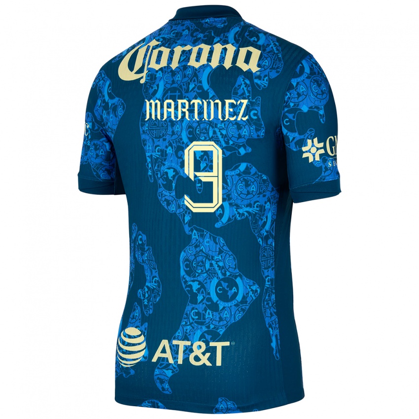 Homem Camisola Katty Martinez #9 Azul Amarelo Alternativa 2024/25 Camisa