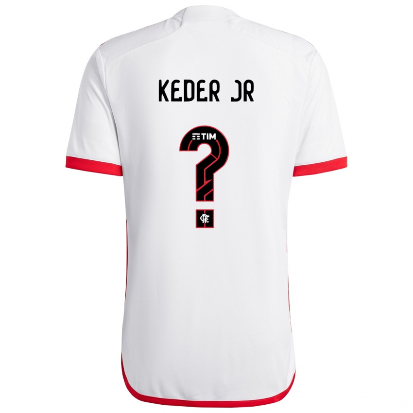 Homem Camisola Keder Jr #0 Branco Vermelho Alternativa 2024/25 Camisa