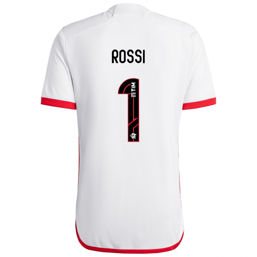 Homem Camisola Agustin Rossi #1 Branco Vermelho Alternativa 2024/25 Camisa