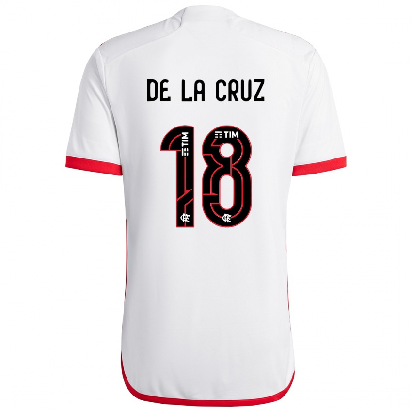 Homem Camisola Nicolas De La Cruz #18 Branco Vermelho Alternativa 2024/25 Camisa