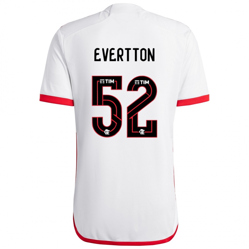 Homem Camisola Evertton #52 Branco Vermelho Alternativa 2024/25 Camisa