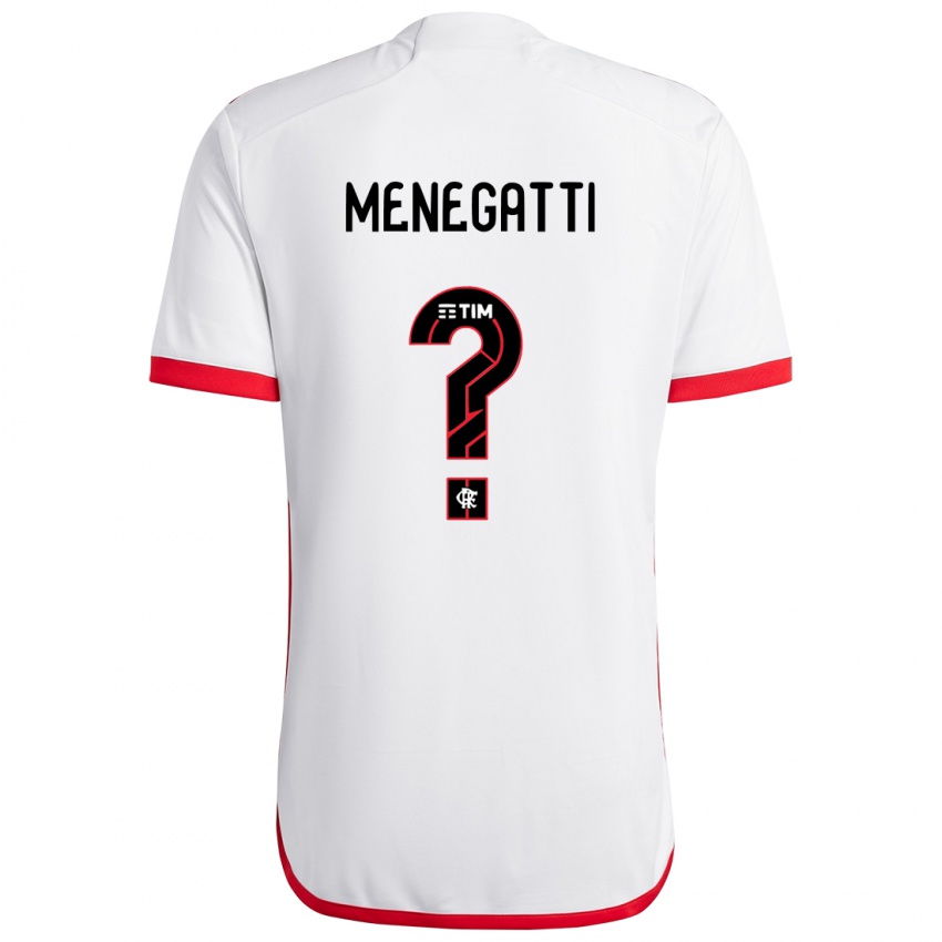 Homem Camisola Kauan Menegatti #0 Branco Vermelho Alternativa 2024/25 Camisa