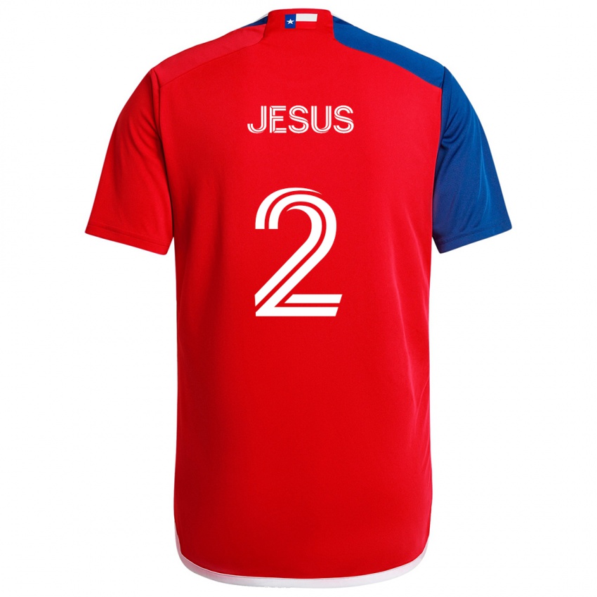 Mulher Camisola Geovane Jesus #2 Azul Vermelho Principal 2024/25 Camisa