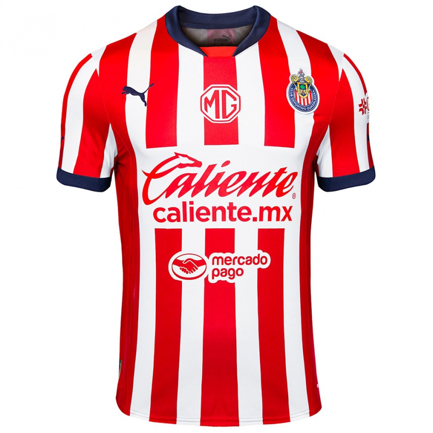 Mulher Camisola Chicharito #14 Vermelho Branco Azul Principal 2024/25 Camisa