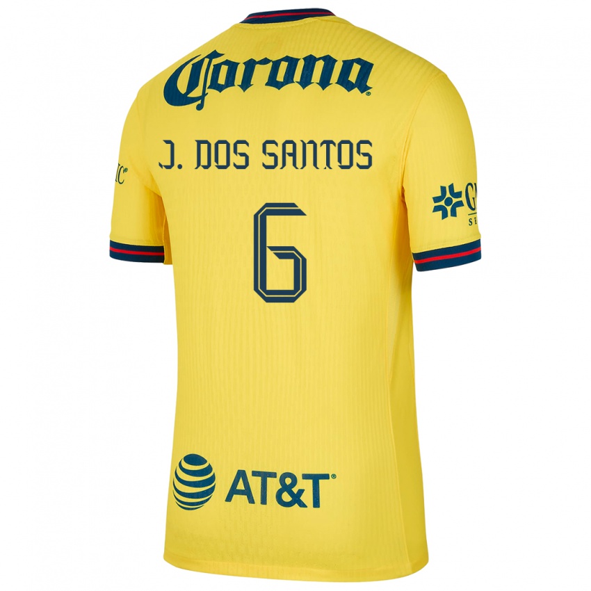 Mulher Camisola Jonathan Dos Santos #6 Amarelo Azul Principal 2024/25 Camisa