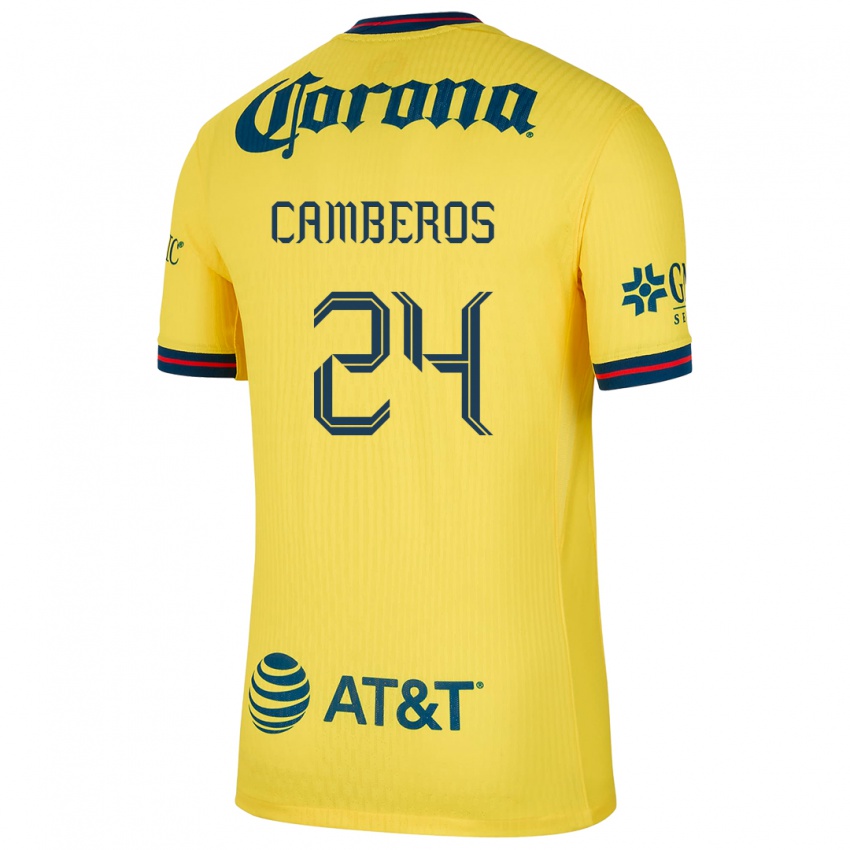 Mulher Camisola Scarlett Camberos #24 Amarelo Azul Principal 2024/25 Camisa