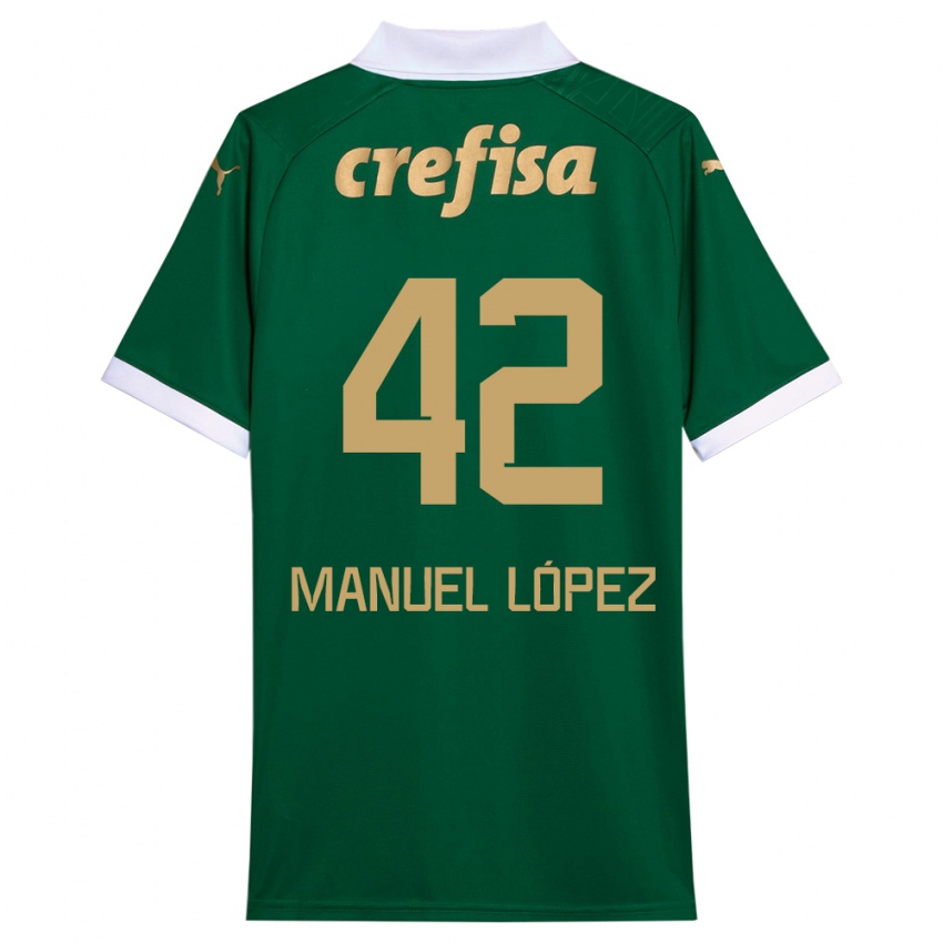 Mulher Camisola José Manuel López #42 Verde Branco Principal 2024/25 Camisa