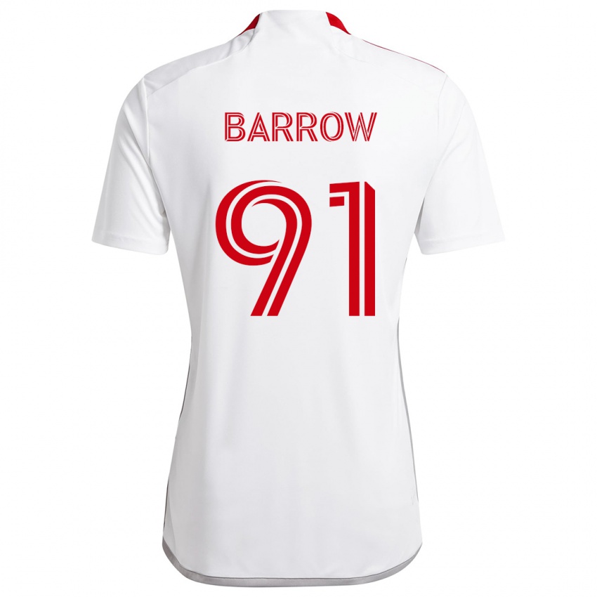 Mulher Camisola Dékwon Barrow #91 Branco Vermelho Alternativa 2024/25 Camisa