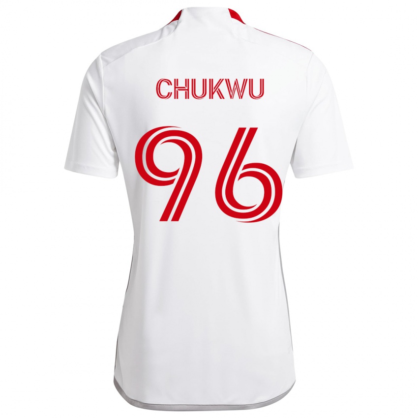 Mulher Camisola Richard Chukwu #96 Branco Vermelho Alternativa 2024/25 Camisa