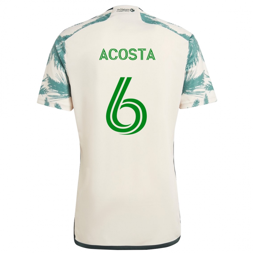 Mulher Camisola Bryan Acosta #6 Bege Castanho Alternativa 2024/25 Camisa