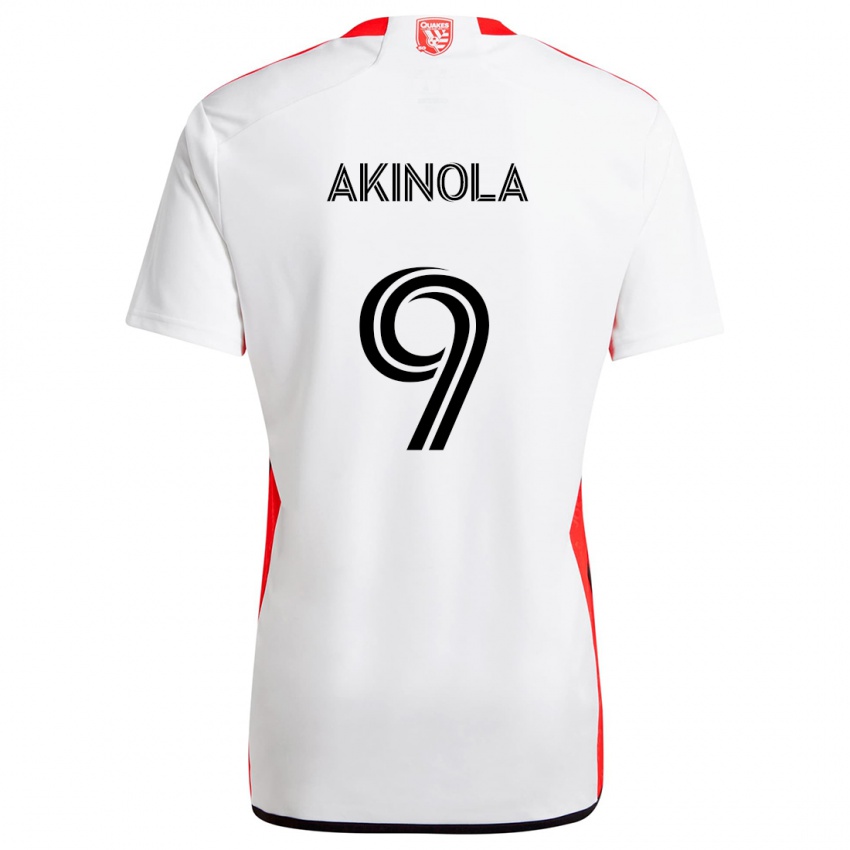 Mulher Camisola Ayo Akinola #9 Branco Vermelho Alternativa 2024/25 Camisa