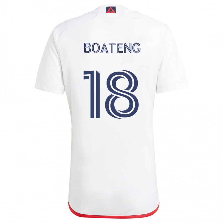 Mulher Camisola Emmanuel Boateng #18 Branco Vermelho Alternativa 2024/25 Camisa