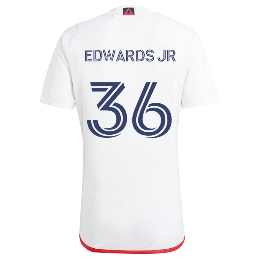 Mulher Camisola Earl Edwards Jr. #36 Branco Vermelho Alternativa 2024/25 Camisa