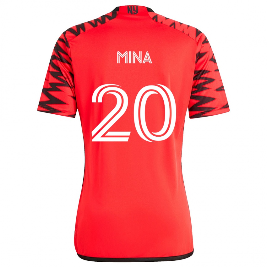 Mulher Camisola Juan Mina #20 Vermelho Preto Branco Alternativa 2024/25 Camisa