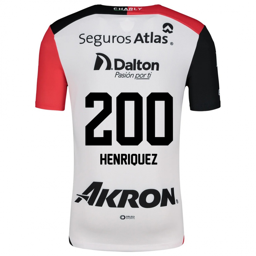 Mulher Camisola Carlos Henríquez #200 Branco Vermelho Preto Alternativa 2024/25 Camisa