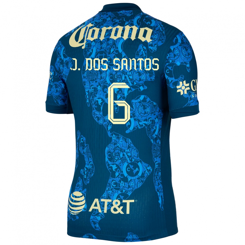 Mulher Camisola Jonathan Dos Santos #6 Azul Amarelo Alternativa 2024/25 Camisa