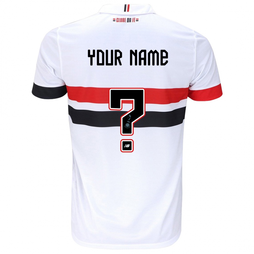 Criança Camisola Seu Nome #0 Branco Vermelho Preto Principal 2024/25 Camisa