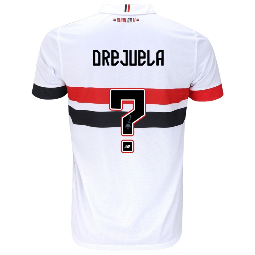 Criança Camisola Luis Orejuela #0 Branco Vermelho Preto Principal 2024/25 Camisa