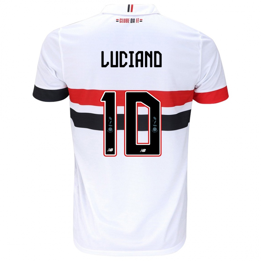 Criança Camisola Luciano #10 Branco Vermelho Preto Principal 2024/25 Camisa