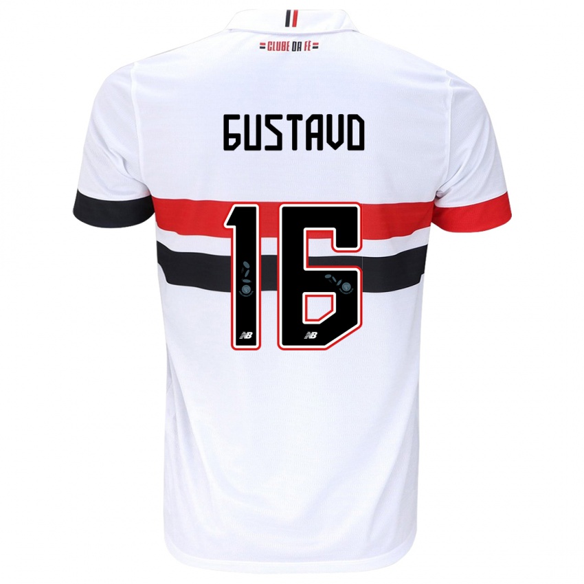 Criança Camisola Luiz Gustavo #16 Branco Vermelho Preto Principal 2024/25 Camisa