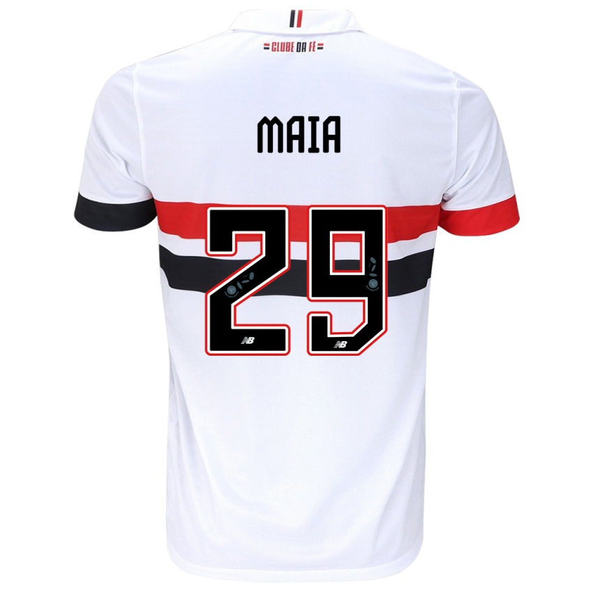 Criança Camisola Pablo Maia #29 Branco Vermelho Preto Principal 2024/25 Camisa