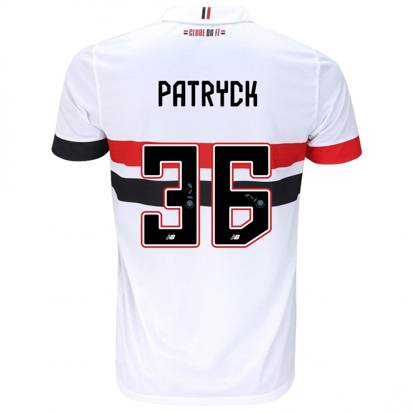 Criança Camisola Patryck #36 Branco Vermelho Preto Principal 2024/25 Camisa