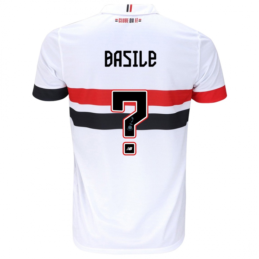 Criança Camisola Basile #0 Branco Vermelho Preto Principal 2024/25 Camisa