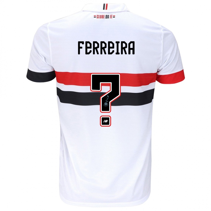 Criança Camisola Lucas Ferreira #0 Branco Vermelho Preto Principal 2024/25 Camisa