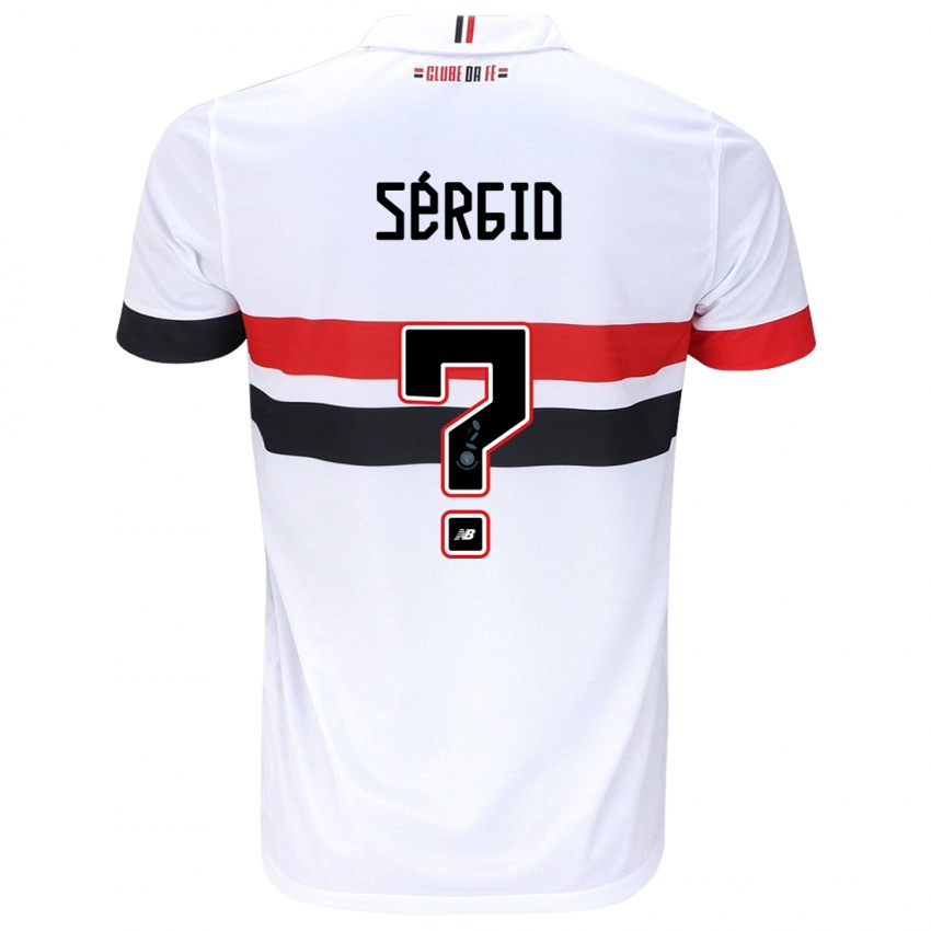 Criança Camisola Paulo Sérgio #0 Branco Vermelho Preto Principal 2024/25 Camisa