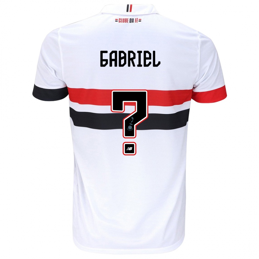 Criança Camisola Gabriel Bruno #0 Branco Vermelho Preto Principal 2024/25 Camisa