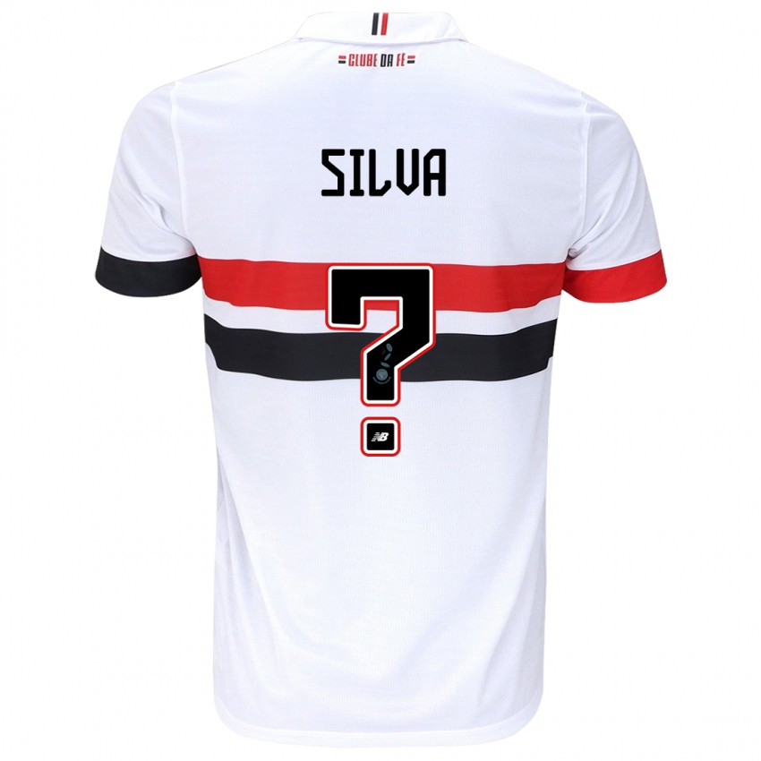 Criança Camisola Mateus Silva #0 Branco Vermelho Preto Principal 2024/25 Camisa