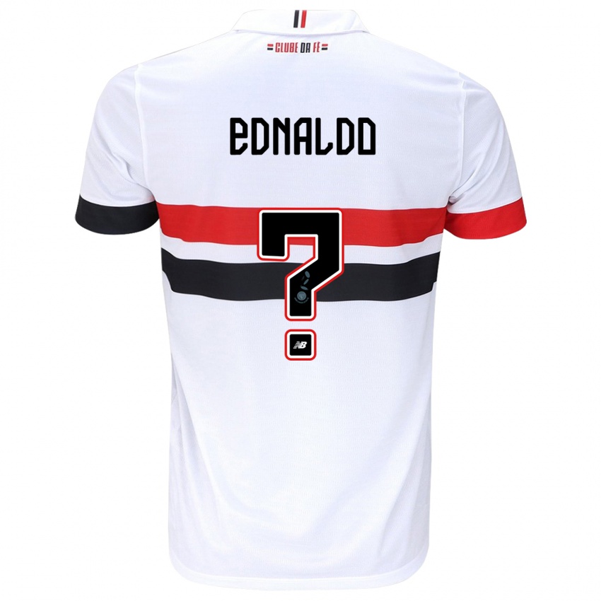 Criança Camisola José Ednaldo #0 Branco Vermelho Preto Principal 2024/25 Camisa