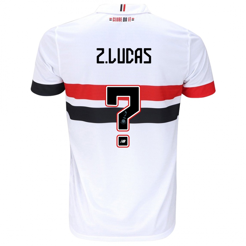 Criança Camisola Zé Lucas #0 Branco Vermelho Preto Principal 2024/25 Camisa